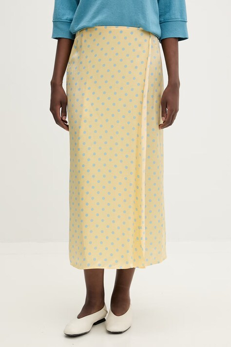 American Vintage spódnica z wiskozy żółta BOV13CI