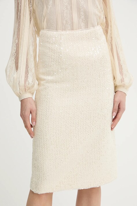 Φούστα Twinset χρώμα: μπεζ, 261TP2623