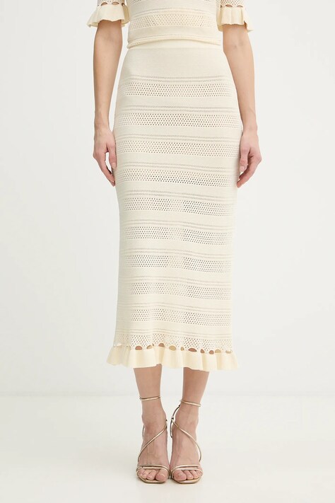 Twinset spódnica kolor beżowy maxi prosta 261TP3083