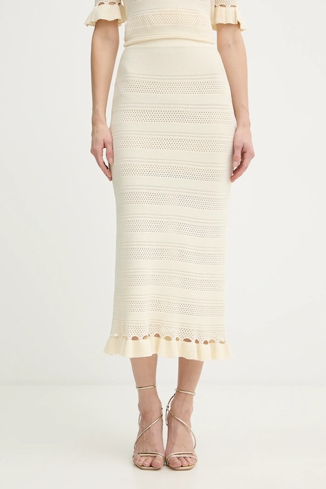 Twinset spódnica kolor beżowy maxi prosta 261TP3083