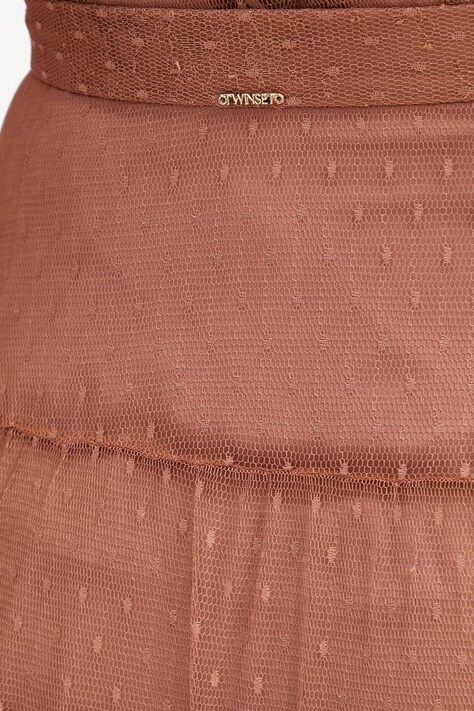 Twinset spódnica kolor brązowy maxi rozkloszowana 261TP2773