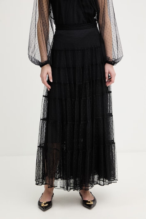 Twinset spódnica kolor czarny maxi rozkloszowana 261TP2773