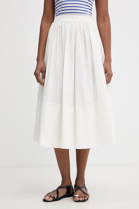 Twinset Φούστα βαμβακερή μπεζ απλή 261LL2HBB