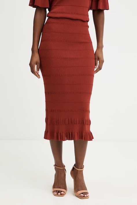 Twinset sukňa hnedá hladká 261TT3020