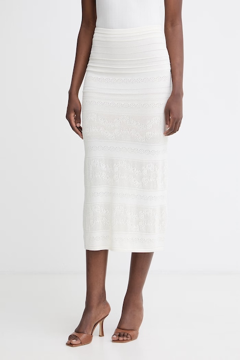 Twinset suknja s viskozom bež bez uzorka 261TT3293