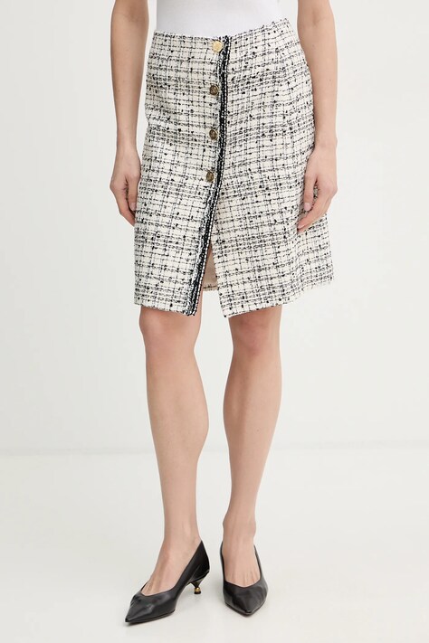 Luisa Spagnoli spódnica Tribunale kolor beżowy mini rozkloszowana 543151