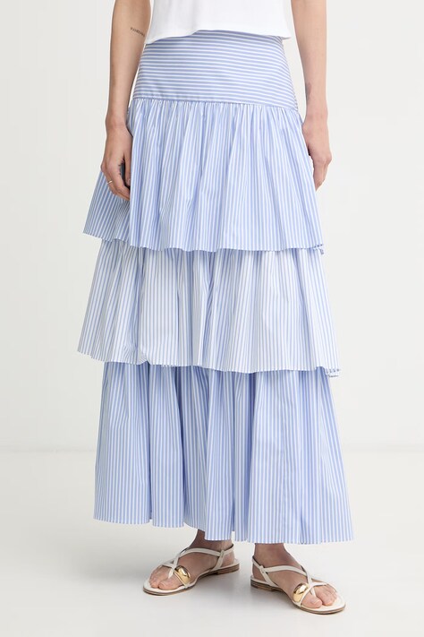 Luisa Spagnoli φούστα με βαμβάκι Traguardo μπλε ριγέ 543085