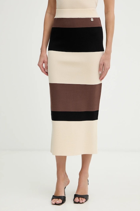 Fracomina spódnica kolor beżowy maxi ołówkowa FR26SG4004K418N8