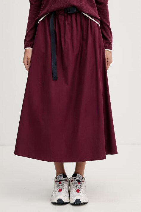 United Colors of Benetton памучна пола бордо с изчистена шарка 4Z0SD005M