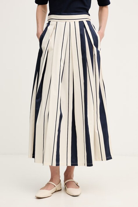 United Colors of Benetton spódnica bawełniana z elastanem granatowa 4FCED005Q