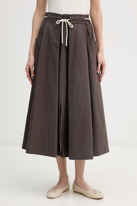 United Colors of Benetton Φούστα σε γραμμή Α καφέ απλή 4RKGD005R