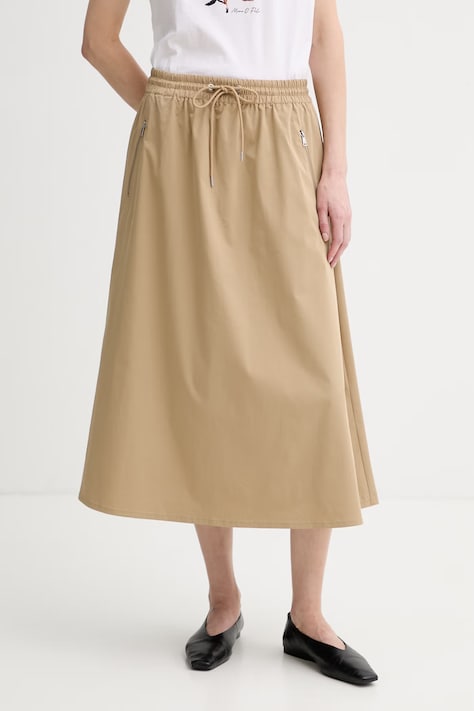 Marc O'Polo spódnica z bawełną beżowa gładka 5000008211
