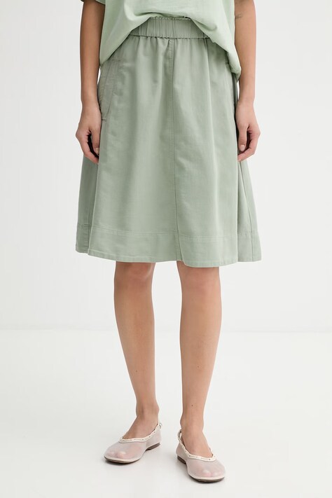 Marc O'Polo spódnica z bawełną zielona gładka 5000013065