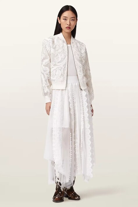 Спідниця AllSaints VASHTIE — SS26-SDD0DT, білий — фото 5