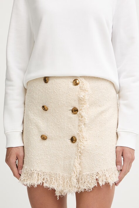 Elisabetta Franchi spódnica z bawełną beżowa GK32R62E2