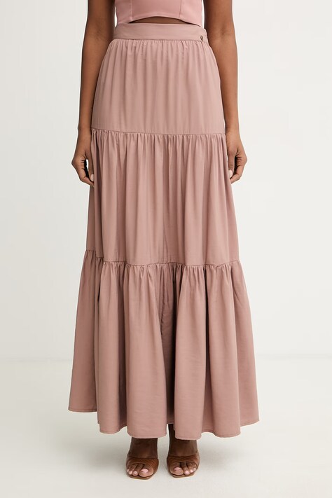 Guess spódnica z modalem ROSSANA różowa gładka W6GD33 W1855