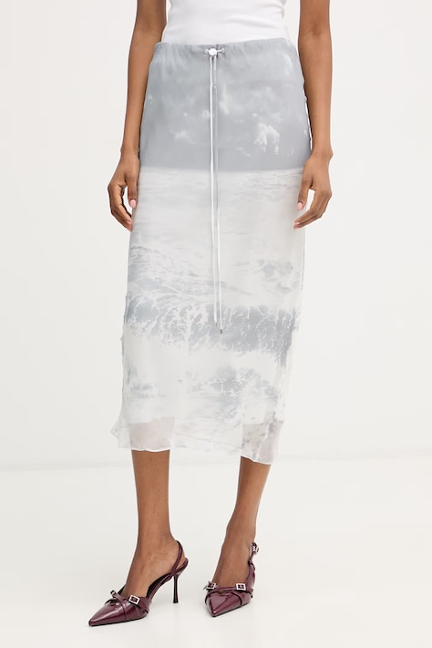 Patrizia Pepe spódnica ołówkowa z wiskozą szara z nadrukiem 2G1071 A771