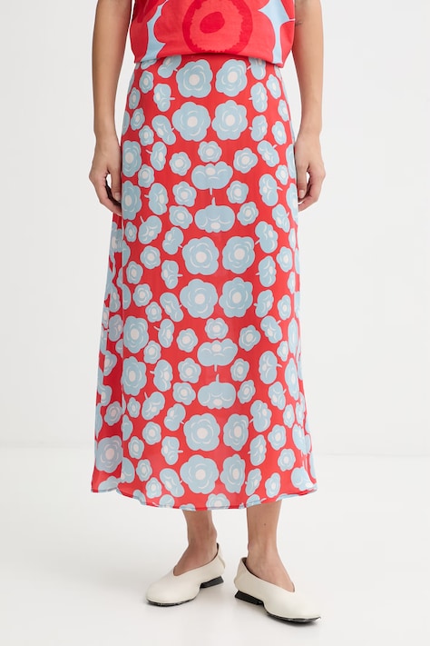 Marimekko gonna rossa a fiori 095228