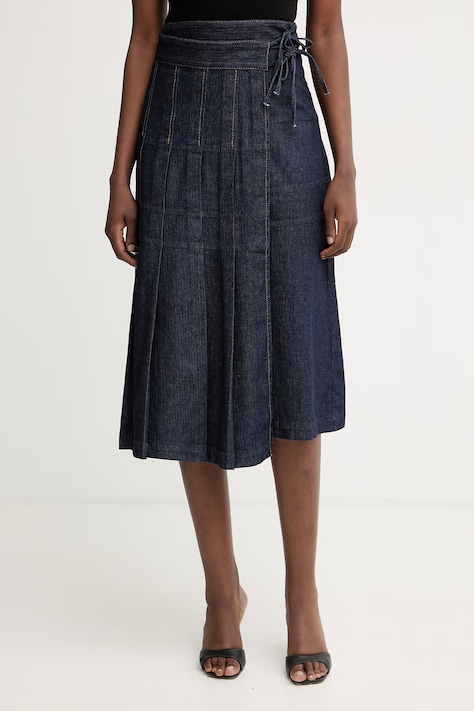 Max&Co. юбка из денима MCOPRIMO тёмно-синяя однотонная 2616101013200