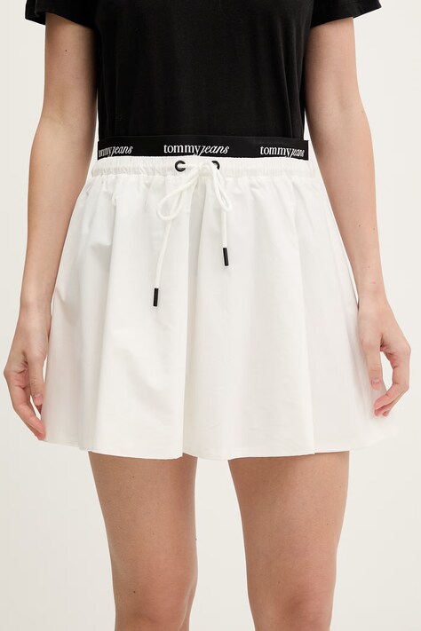 Tommy Jeans spódnica bawełniana biała gładka DW0DW22299