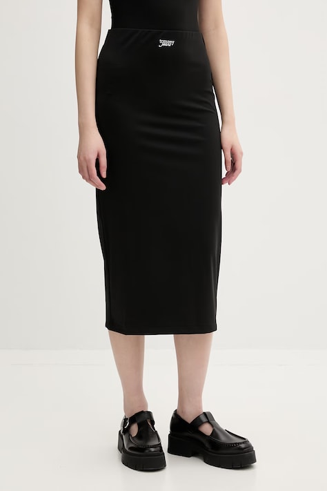 Tommy Jeans spódnica ołówkowa czarna gładka DW0DW22588