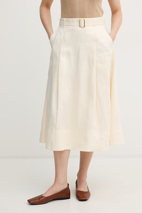 Tommy Hilfiger krilo A-kroja laneno bež enobarvno WW0WW49651