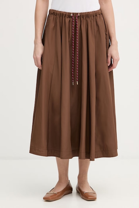 OUI spódnica kolor brązowy midi rozkloszowana 96652