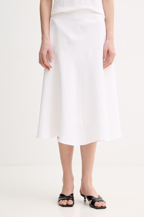 BOSS spódnica z lnem Vicena2 beżowa 50559476