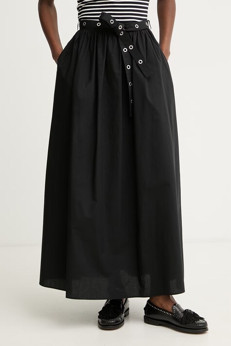 BOSS Orange спідниця бавовняна C Vidol чорна однотонна 50559088