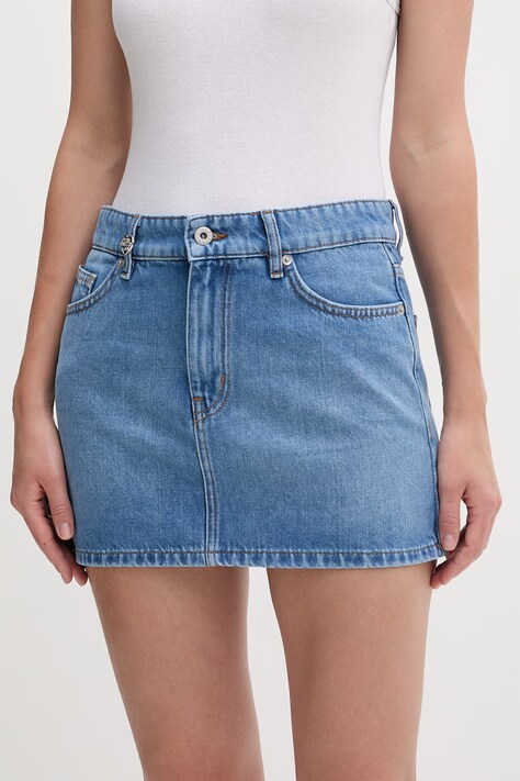 HUGO Blue spódnica jeansowa Galanie_B niebieska gładka 50559551