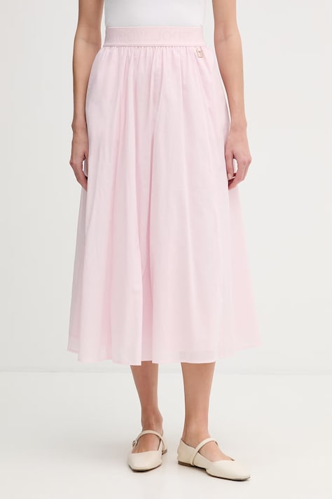 Joop! spódnica bawełniana różowa gładka 30102096