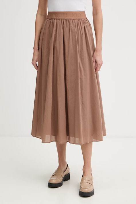 Joop! spódnica bawełniana brązowa gładka 30102096