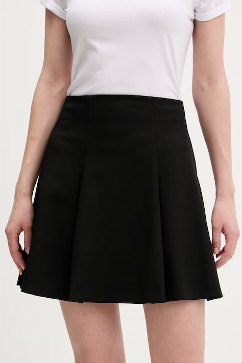 Suknja HUGO Rilandi boja: crna, mini, širi se prema dolje, 50561489