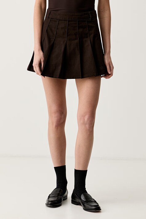 adidas Originals spódnica bawełniana brązowa gładka KD5446