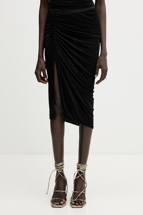 Rick Owens Lilies асиметрична пола с вискоза черна LI01F7320.JVS