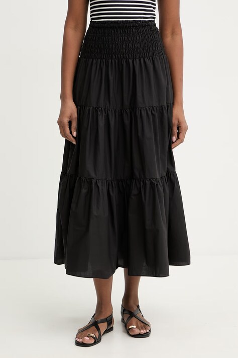 MICHAEL Michael Kors spódnica bawełniana czarna gładka MS673BFKLZ