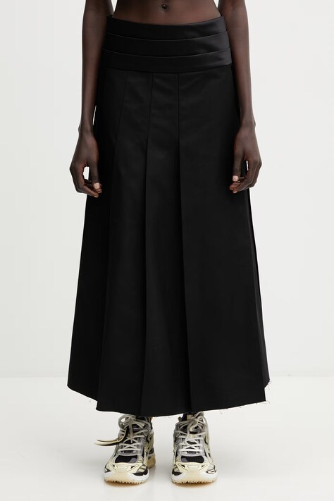 Undercover SKIRT spódnica bawełniana czarna gładka UP1F1602