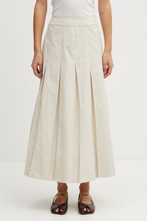 Barbour LSK0157BE32 sukňa bavlnená béžová hladká Kirby Midi