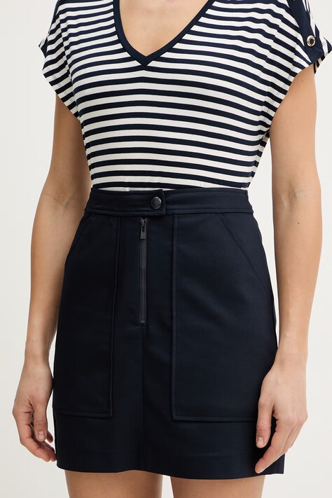 Morgan spódnica z bawełną granatowa gładka JENAO