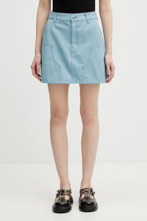 Carhartt WIP W' Maeve Double Knee Skirt spódnica bawełniana niebieska gładka I034836.3IU06