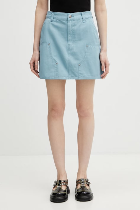 Carhartt WIP W' Maeve Double Knee Skirt spódnica bawełniana niebieska gładka I034836.3IU06