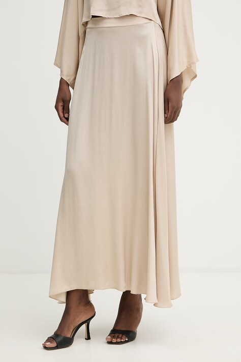 Haveone spódnica z wiskozy beżowa gładka GWG-Q007