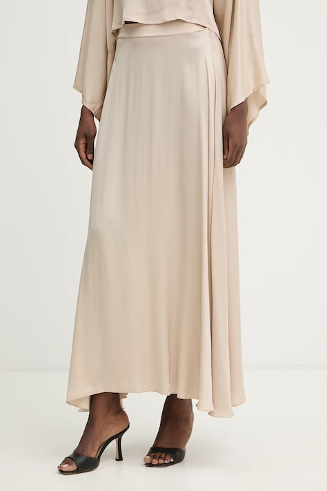 Haveone spódnica z wiskozy beżowa gładka GWG-Q007