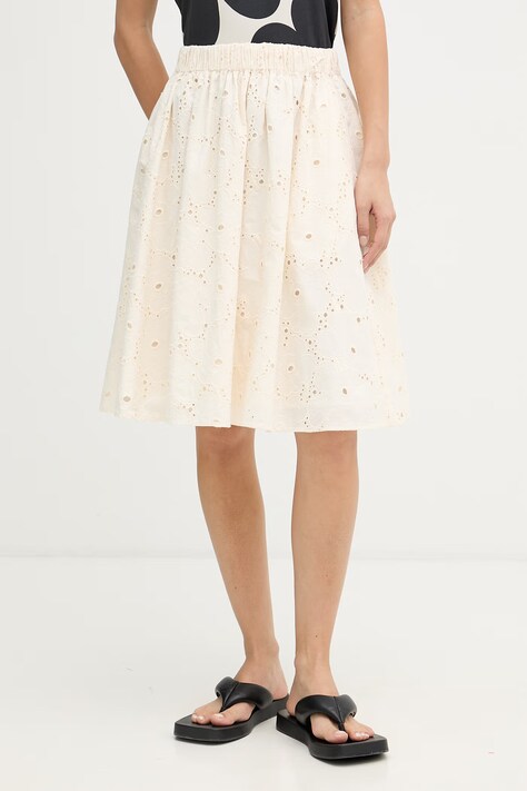 Marimekko spódnica bawełniana beżowa 095631