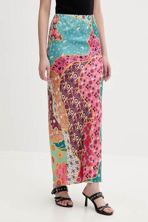 Never Fully Dressed spódnica z wiskozy multicolor NFDSK816