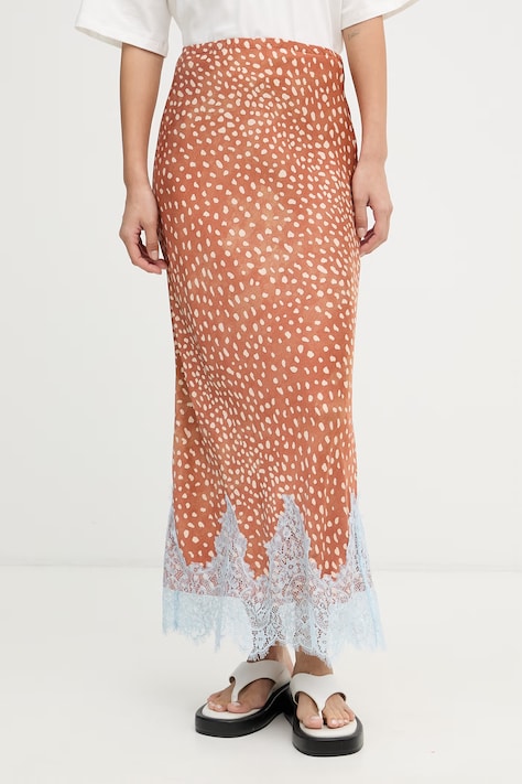 Never Fully Dressed fustă din vâscoză maro NFDSK868