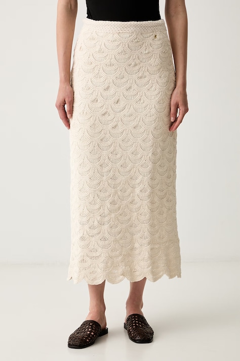 Pedro del Hierro spódnica bawełniana beżowa 7593183