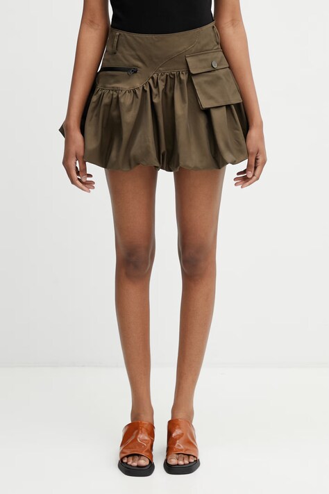 Andersson Bell Cargo Balloon spódnica bombka z bawełną zielona gładka apa897w