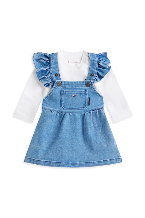 Tommy Hilfiger komplet niemowlęcy z bawełną kolor niebieski KN0KN02200