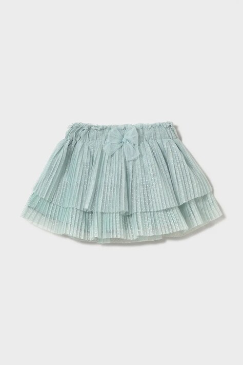 Mayoral spódnica dziecięca kolor turkusowy mini rozkloszowana 1902